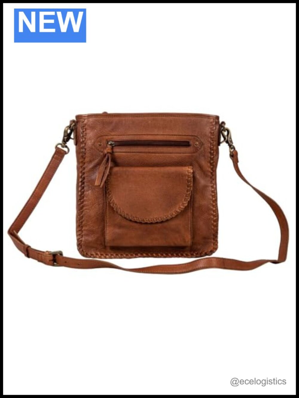 Genuine Leather Crossbody Satchel Purse w/ Shoulder Strap, Travel Handbag